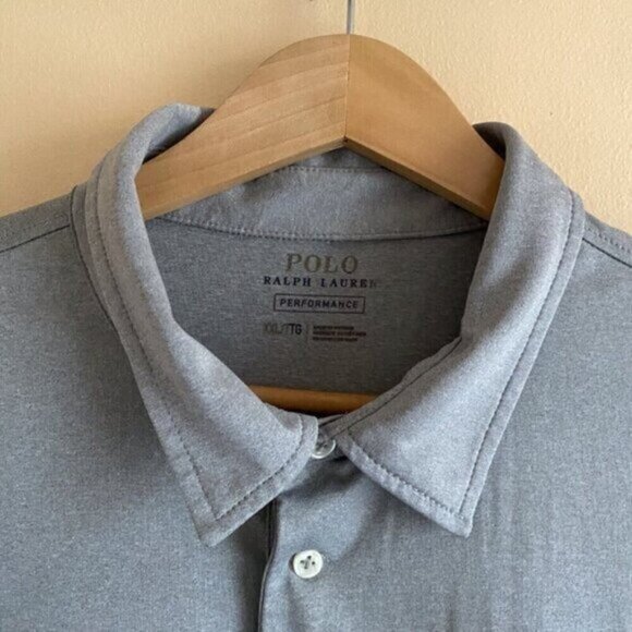 Ralph Lauren Performance Polo Shirt 2XL XXL Gray Pony Performance Outdoors Golf - Picture 5 of 14